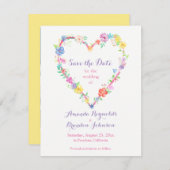 De  Posies van het Malplaatje van de foto die spar Save The Date (Voorkant / Achterkant)