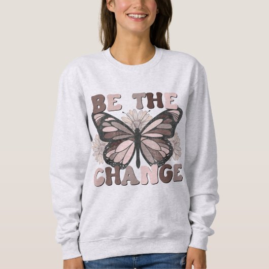 De positieve retro Floral van de Kindness van de V Trui (Voorkant)