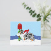 De Post Blauwe Merle van Kerstmis van Sheltie Feestdagenkaart (Staand voorkant)
