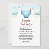 De Post Dad Roze Blauwe Luier en Veeg Baby shower Kaart (Voorkant)