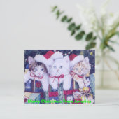 De post Katten van Kerstmis Feestdagenkaart (Staand voorkant)
