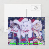 De post Katten van Kerstmis Feestdagenkaart (Voorkant / Achterkant)
