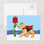 De Post van het Dal van Kerstmis van Airedale Feestdagenkaart (Voorkant / Achterkant)