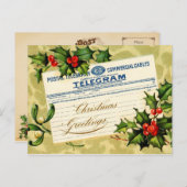 De Post van het Telegram van de Groeten van Feestdagenkaart (Voorkant / Achterkant)