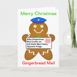 De Postbestelling van het Man van de peperkoek Feestdagen Kaart
