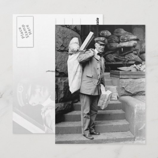 De postbode bij de Post Kantoor Briefkaart (Voorkant / Achterkant)