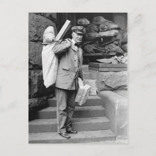 De postbode bij de Post Kantoor Briefkaart