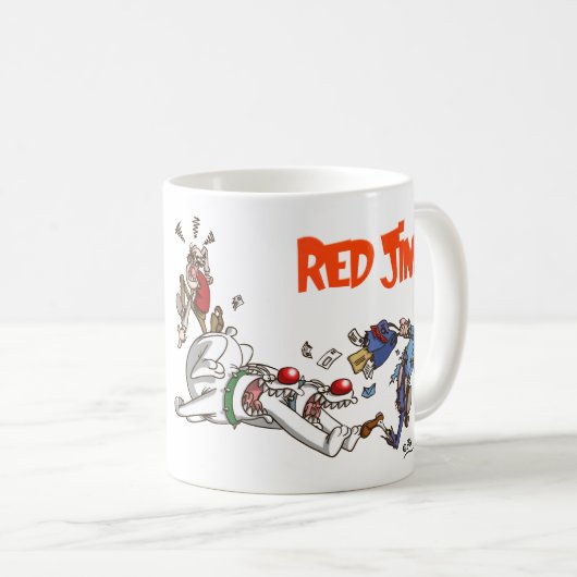 De postbode mok achtervolgen (Voorkant rechts)