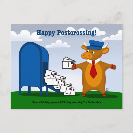 De Postcrossing Post Koe Kaarten Feestdagenkaart (Voorkant)