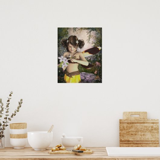 De Poster Fairy en Dragonfly Print (Keuken)