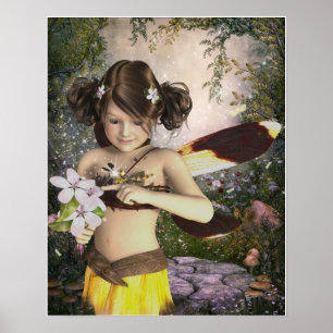 De Poster Fairy en Dragonfly Print