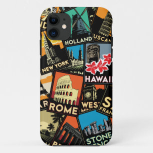 De posters retro vintage Europa Azië de V.S. van Case-Mate iPhone Case