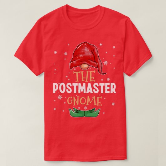 De postmeester Gnome Familie die Kerstmis uit past T-shirt (Design voorkant)