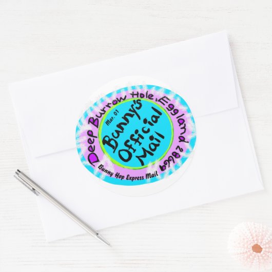 De poststempel van het postadres van de Pasen Bunn Ronde Sticker (Envelop)