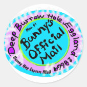 De poststempel van het postadres van de Pasen Bunn Ronde Sticker (Voorkant)