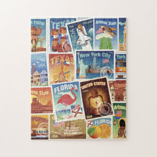 De Postzegels van Verenigde Staten Legpuzzel