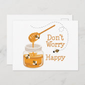 De pot van Honing Briefkaart (Voorkant / Achterkant)