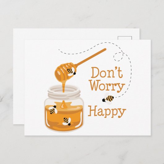 De pot van Honing Briefkaart (Voorkant / Achterkant)