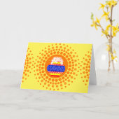 De Pot van Pongal en het Wenskaart van het Ontwerp Kaart (Gele Bloem)