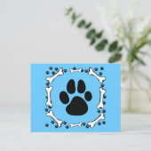 De Poten van de hond en het Bot van de Hond Briefkaart (Staand voorkant)