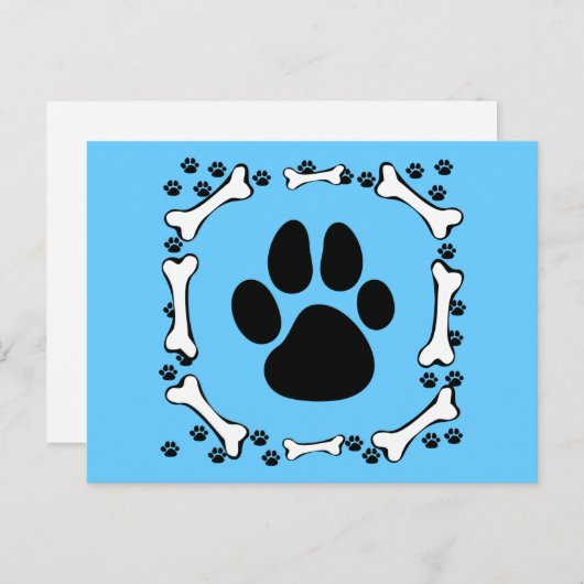 De Poten van de hond en het Bot van de Hond Briefkaart (Voorkant / Achterkant)