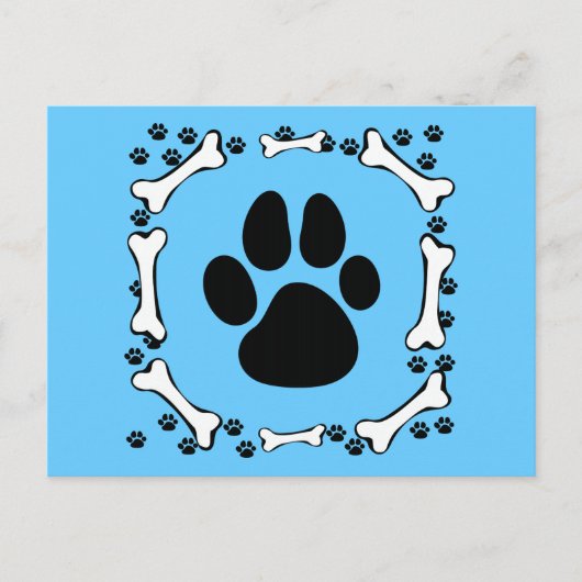 De Poten van de hond en het Bot van de Hond Briefkaart (Voorkant)