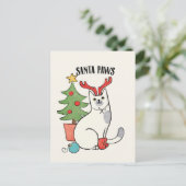De Poten van de kerstman | Kat van het Rendier Briefkaart (Staand voorkant)