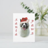 De Poten van de Kerstman van Akita Feestdagenkaart (Staand voorkant)