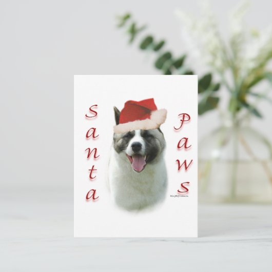 De Poten van de Kerstman van Akita Feestdagenkaart (Staand voorkant)