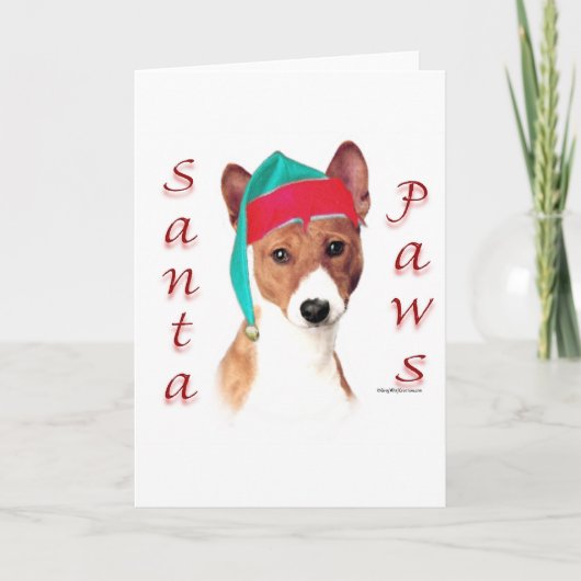 De Poten van de Kerstman van Basenji Feestdagen Kaart (Voorkant)