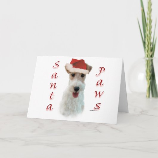 De Poten van de Kerstman van de Fox-terrier van de Feestdagen Kaart (Voorkant)