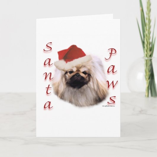 De Poten van de Kerstman van de pekinees Feestdagen Kaart (Voorkant)