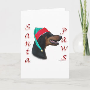 De Poten van de Kerstman van Pinscher van Doberman Feestdagen Kaart