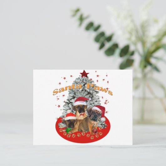 De Poten van de Kerstman van Puggle Feestdagenkaart (Staand voorkant)