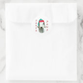 De Poten van de Kerstman van Terrier van Ronde Sticker (Tas)