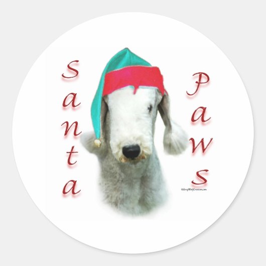 De Poten van de Kerstman van Terrier van Ronde Sticker (Voorkant)