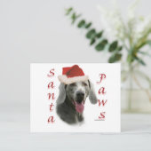 De Poten van de Kerstman van Weimaraner Feestdagenkaart (Staand voorkant)