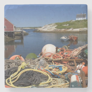 De potten, de boeien, en de touwen van de lobster  stenen onderzetter
