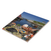 De potten, de boeien, en de touwen van de lobster  tegeltje (Zijkant)