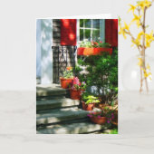 De Potten van de bloem en Rode Blinden Kaart (Gele Bloem)