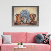 “De potten van de pottenbakker” Fijnstilleven Kuns Canvas Afdruk (Insitu (Woonkamer))