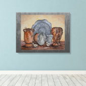 "De potten van de Potter" Fine Art Stilleven Canvas Afdruk (Insitu (Houten vloer))