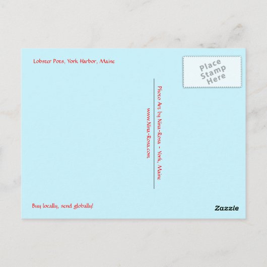 De Potten van de zeekreeft, de Haven van York, Briefkaart (Achterkant)