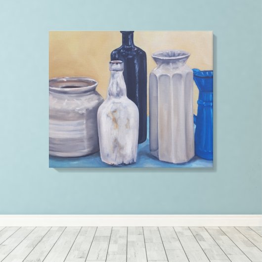 De potten van oma canvas afdruk (Insitu (Houten vloer))