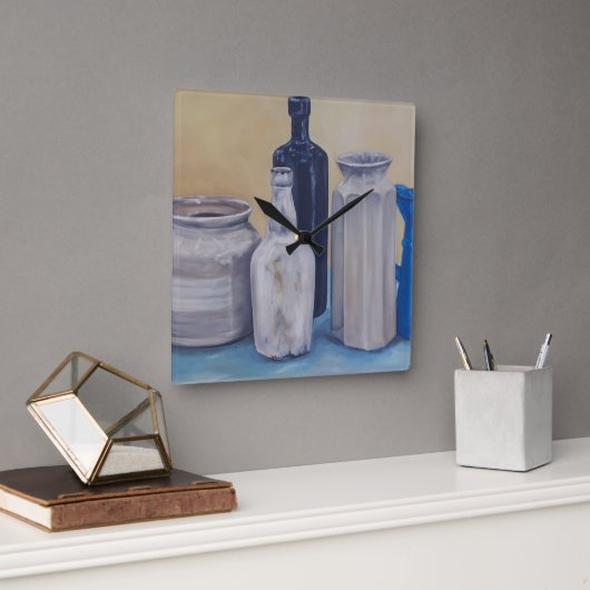 De potten van oma vierkante klok (Kantoor)