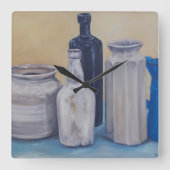 De potten van oma vierkante klok (Voorkant)