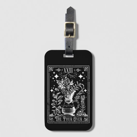 De Pour Over Koffie Tarotkaart Bagagelabel (Voorkant (verticaal))