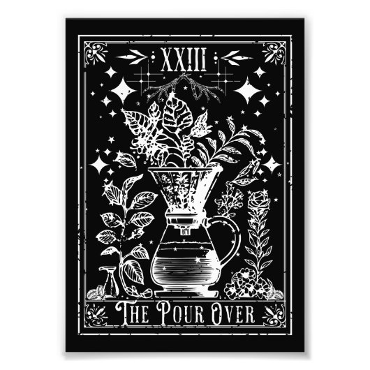 De Pour Over Koffie Tarotkaart Foto Afdruk (Voorkant)
