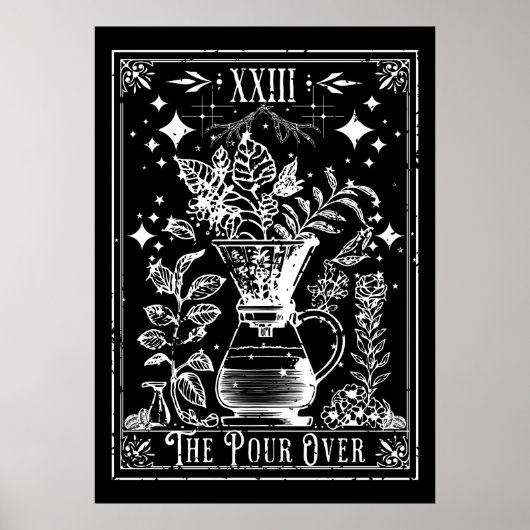 De Pour Over Koffie Tarotkaart Poster (Voorkant)