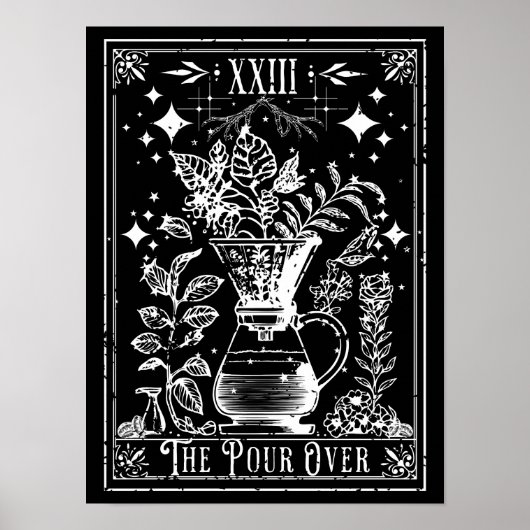 De Pour Over Koffie Tarotkaart Poster (Voorkant)